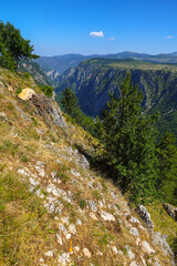 Scenic summer landscape of Susica Canyon seen from Nedajno in Durmitor National Park, Montenegro, Europe