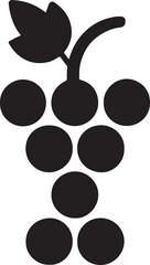 bunch of grapes with leaves silhouette vector