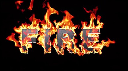 Ultra detailed 4K animated title effect where word “HOT” bursts realistic animated fire smoke set black background design video ed bold intros promotions high energy