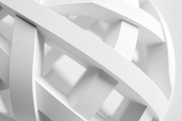 Abstract White Geometric Sphere Design