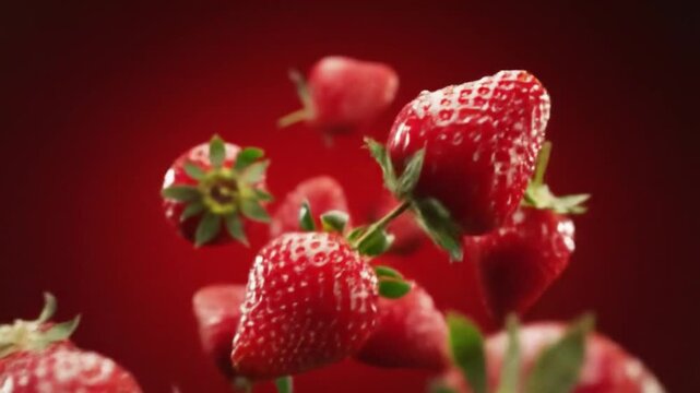 strawberry red and white flower  generate vo 2