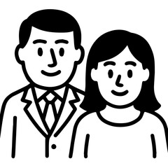 Couple or Business Colleagues Line Icon