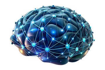 Human brain neural network connection ai artificial intelligence technology concept design on transparent background