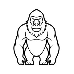 Cartoon character vector drawing of a funny strong smiling monster face