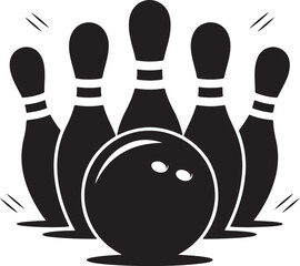 Bowling silhouette vector art illustration, Shapes Collection Isolated on White Background