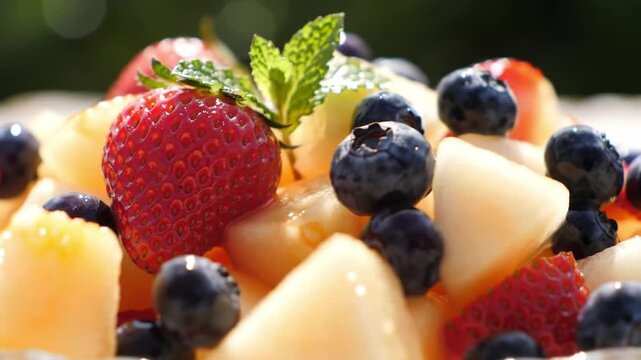 fruit cake with berries generate vo 2