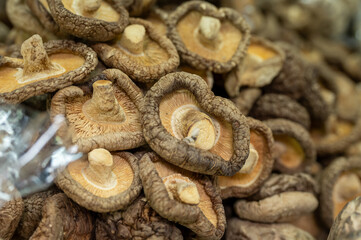 dried mushrooms at farmers market