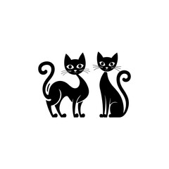 vector illustration of a cat vector illustration of two black cat free download.