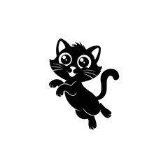 black cat on white background cat lover photo image icon carton logo.