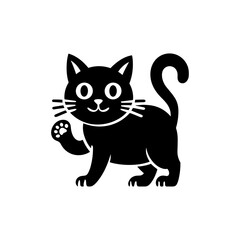 black cat on white background cat lover photo image icon carton logo.