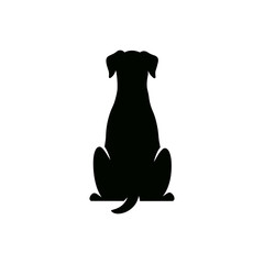 dachshund puppy dog on a white background logo carton icon.