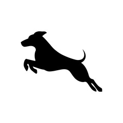 vector silhouette of a dog running photo image free download.
