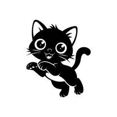 black and white cat cartoon vector image free downloads.
