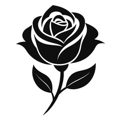 Elegant rose silhouette on a clean white background
