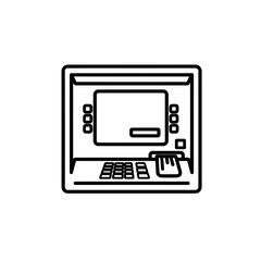 Vector Icon of an ATM Machine in Simple Line Art Style  