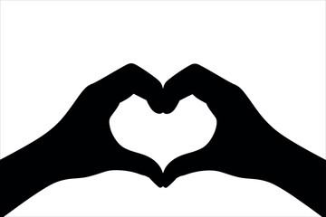 Fototapeta premium Black hands forming a heart shape love white