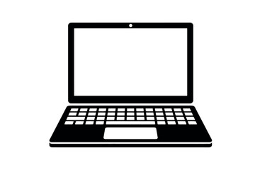Black laptop computer icon technology electronic