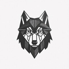 Animal Logo A sleek minimalist wolf head logo with geometric lines monochrome palette modern and fierce perfect for a sports brand isolated on white background