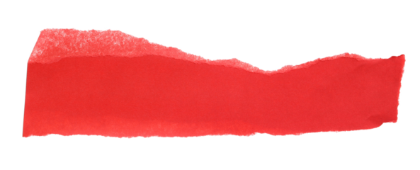 torn red paper scrap isolated on white with clipping path	