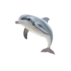 Fototapeta premium Dolphin jumping isolated on white background simple vector illustration