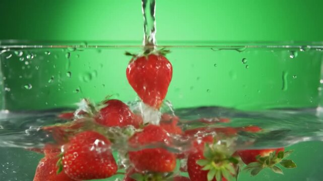 strawberry falling into water generate vo 2