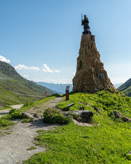 Statue of Saint Bernard of Menthon near the Little St Bernard Pass at the France-Italy border