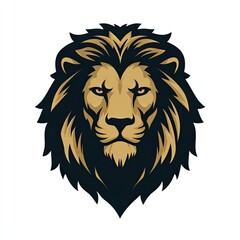 Animal Logo Majestic lion face with a golden mane regal and bold vector style suitable for luxury brands or financial firms isolated on white background