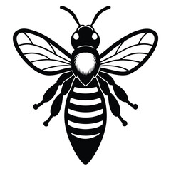 bee  black silhouette vector