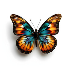 Fototapeta premium Butterfly isolated on white background showing colorful wings and flying insect
