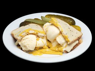 Jewish Deli Ice Cream Sandwich with Rye Bread, Mustard, and Pickles