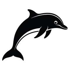 dolphin black silhouette vector