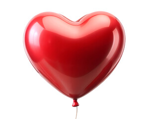 Red heart balloon isolated on transparent background