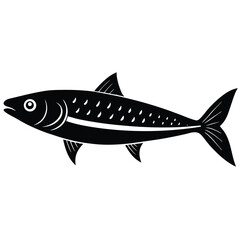 mackerel black silhouette vector