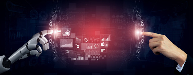 AI interacts with data analytics dashboard, reading trends, improving decisions, and enhancing insights using advanced data analytics capabilities. Vouch