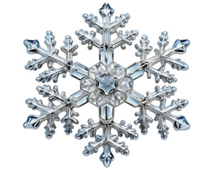 Snowflake crystal isolated on transparent background