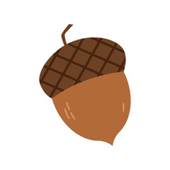 Cartoon acorn, isolated vector illustration on a white background.