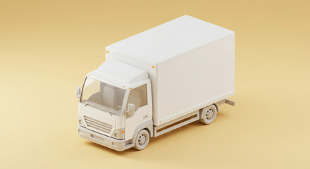 White delivery truck model design