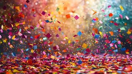 Vibrant Glitter Confetti Falling Party Celebration Background