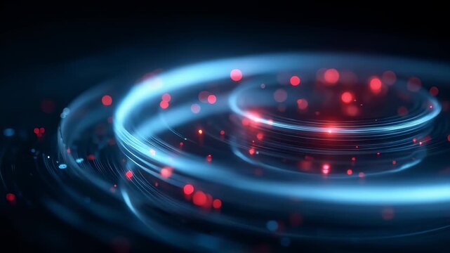 Tech Halo Rotating Particle Flow Data Surge