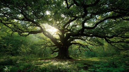 Obraz premium Majestic Tree Growth Nature Reserve Botanical Art