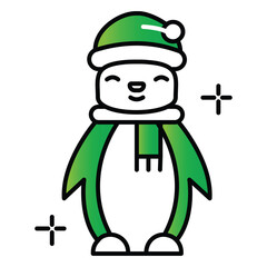 Cartoon Penguin Vector Icon Design for Arctic and Winter Themed Graphics