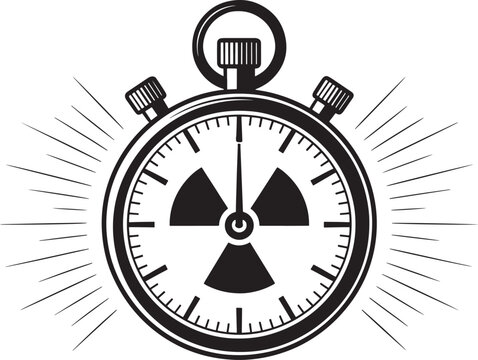 Urgent Radiation Hazard Countdown: A Stopwatch Icon Symbolizing Time Sensitivity in Nuclear Safety
