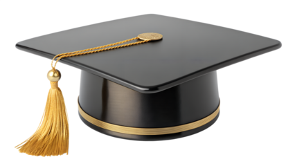 Graduation cap isolated on transparent background represents academic achievement, the successful completion of education, and future opportunities