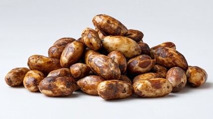 Obraz premium Delicious Pile of Roasted Peanuts on Clean White Background - High-Quality Stock Photo
