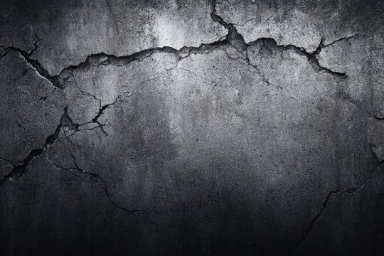 Cracked Dark Gray Concrete Surface Texture - Powered by Adobe