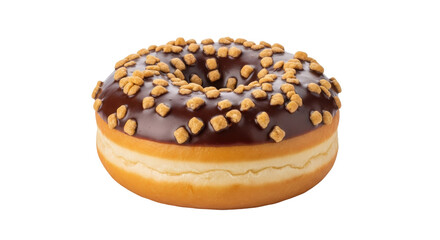 Isolated Donut with Chocolate Glaze