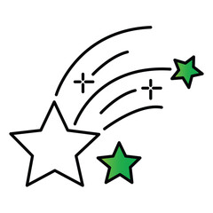 Shooting Star Vector Icon with Sparkle Trail and Night Sky Theme