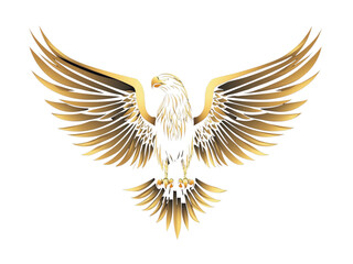 Obraz premium Golden Eagle logo design with wings