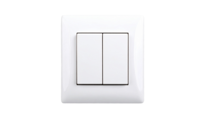 light switch on white background