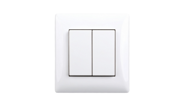 light switch on white background